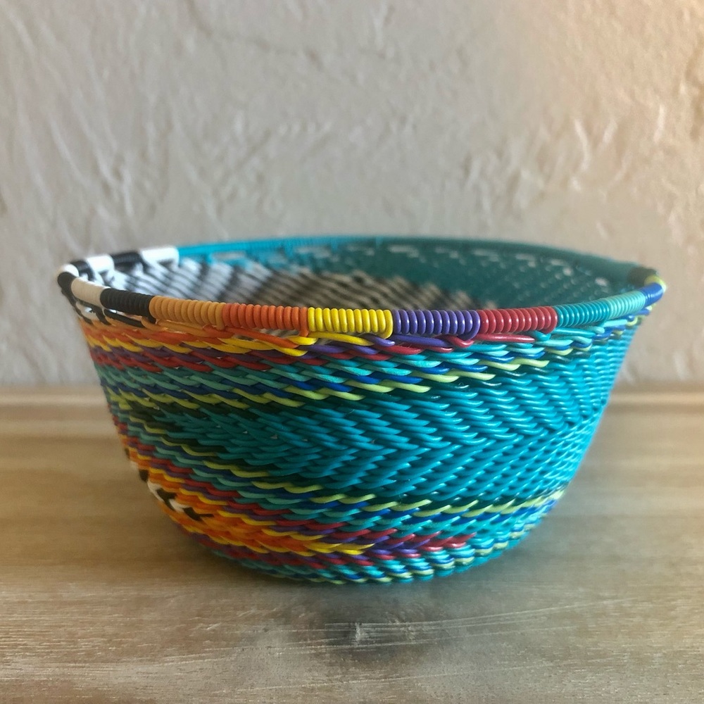 African Zulu Woven Telephone Wire Bowl